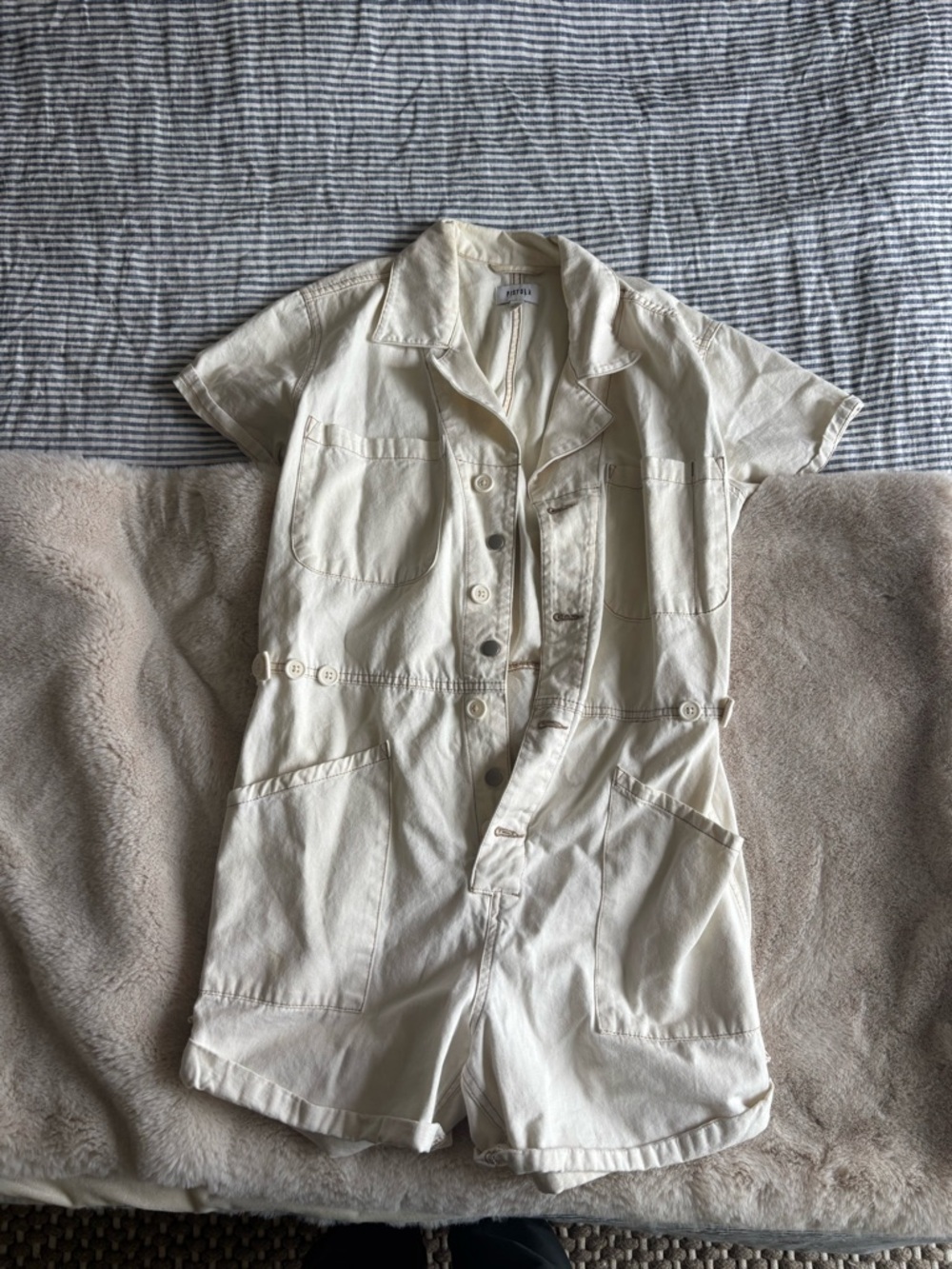 Pistola Cream Utility Jacket with Notch Collar